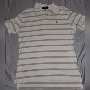 Polo by Ralph Lauren Tan and Cream Polo Size Medium
